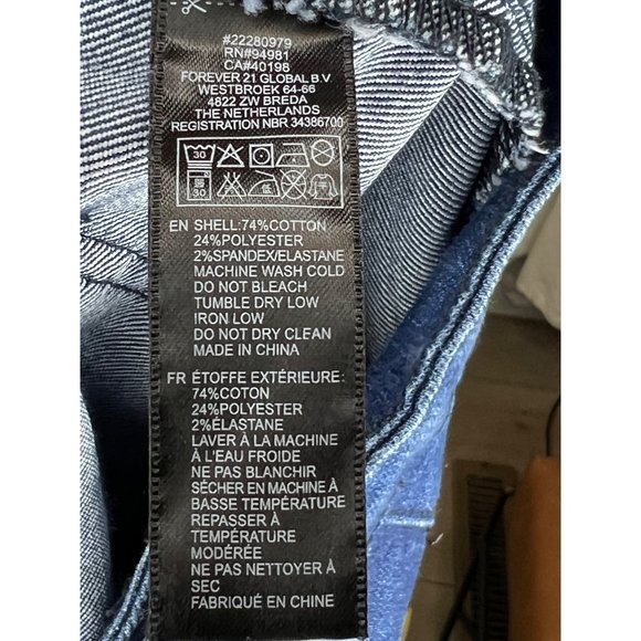 Forever 21 denim jeans US 29 CA 29 sailor jeans 8 buttons straight legs dark blu - Picture 8 of 11